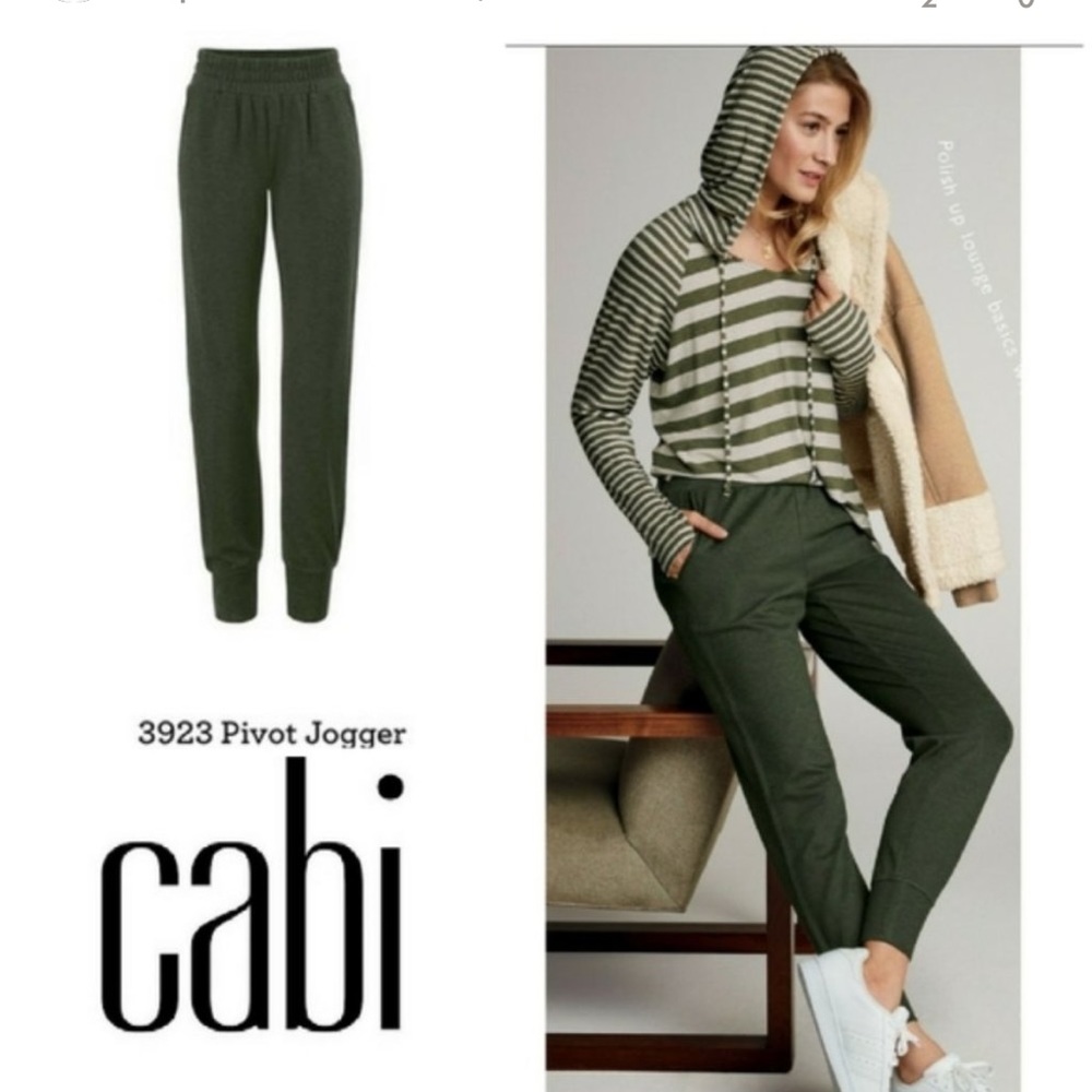CAbi Pivot Jogger Pants Olive Green